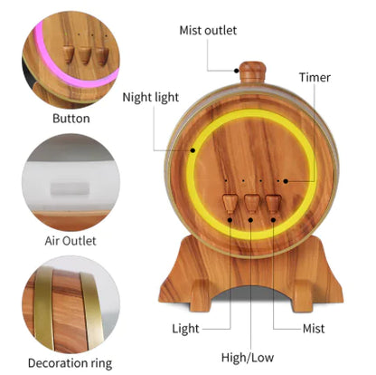 Smart Aromatherapy Diffuser 350ML – Elegant 3-in-1 (Diffuser, Humidifier &amp; Bluetooth Speaker)