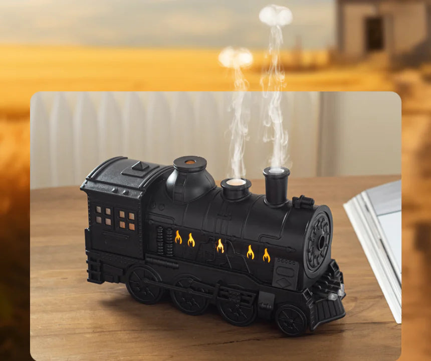 Vintage Locomotive Essential Oil Diffuser with LED Mood Lighting