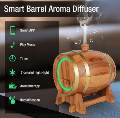 Smart Aromatherapy Diffuser 350ML – Elegant 3-in-1 (Diffuser, Humidifier &amp; Bluetooth Speaker)